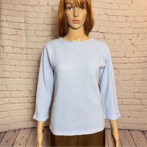 NWT New Bartolini Wool Cashmere Silk 3/4 Sleeve Sweater Size S Made In Italy